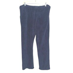 Chereskin Navy Blue Fleece Lounge Pants Drawstring Waist 100% Polyester Loungewe